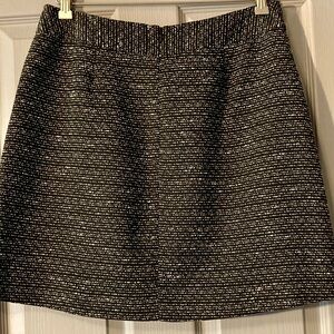 Halogen Black and White Textured A-Line Skirt